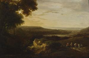 Paesaggio con figure '700 VENDUTA